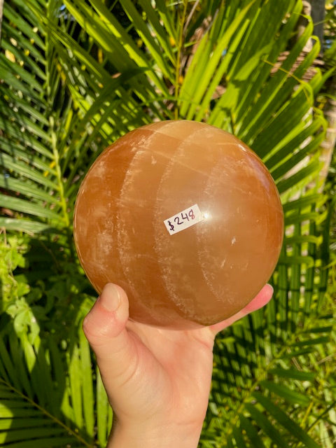 Honey Calcite Crystal Sphere