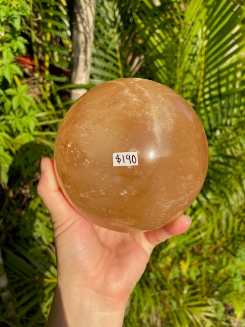 Honey Calcite Crystal Sphere