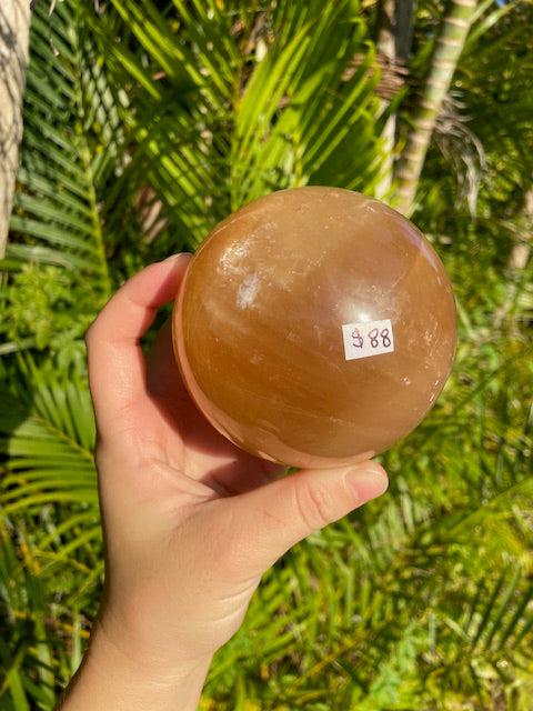 Honey Calcite Crystal Sphere