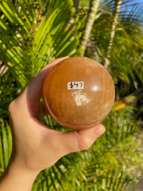 Honey Calcite Crystal Sphere