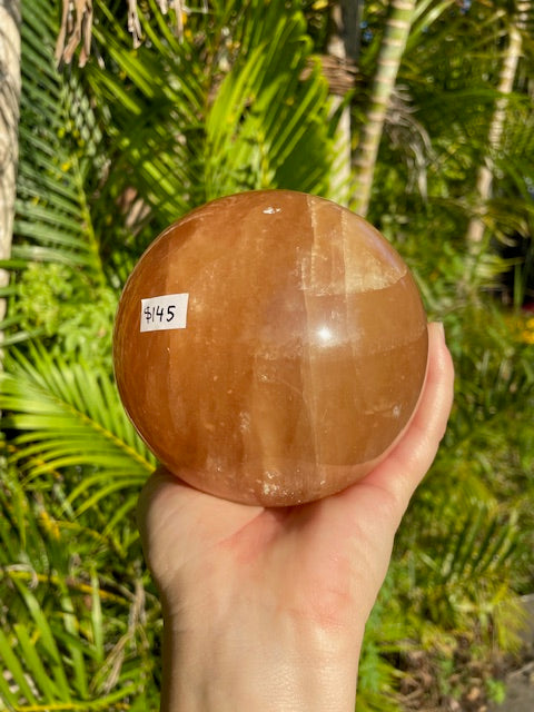 Honey Calcite Crystal Sphere